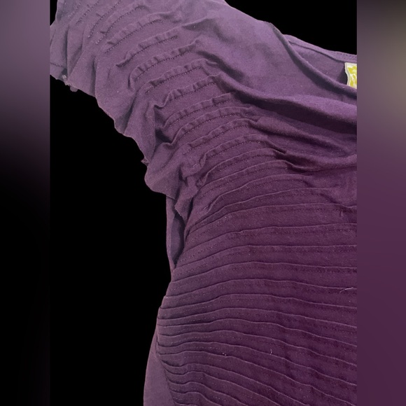 Anthropologie vintage & rare molded & melded deep purple tee XS unique classic - Picture 7 of 7